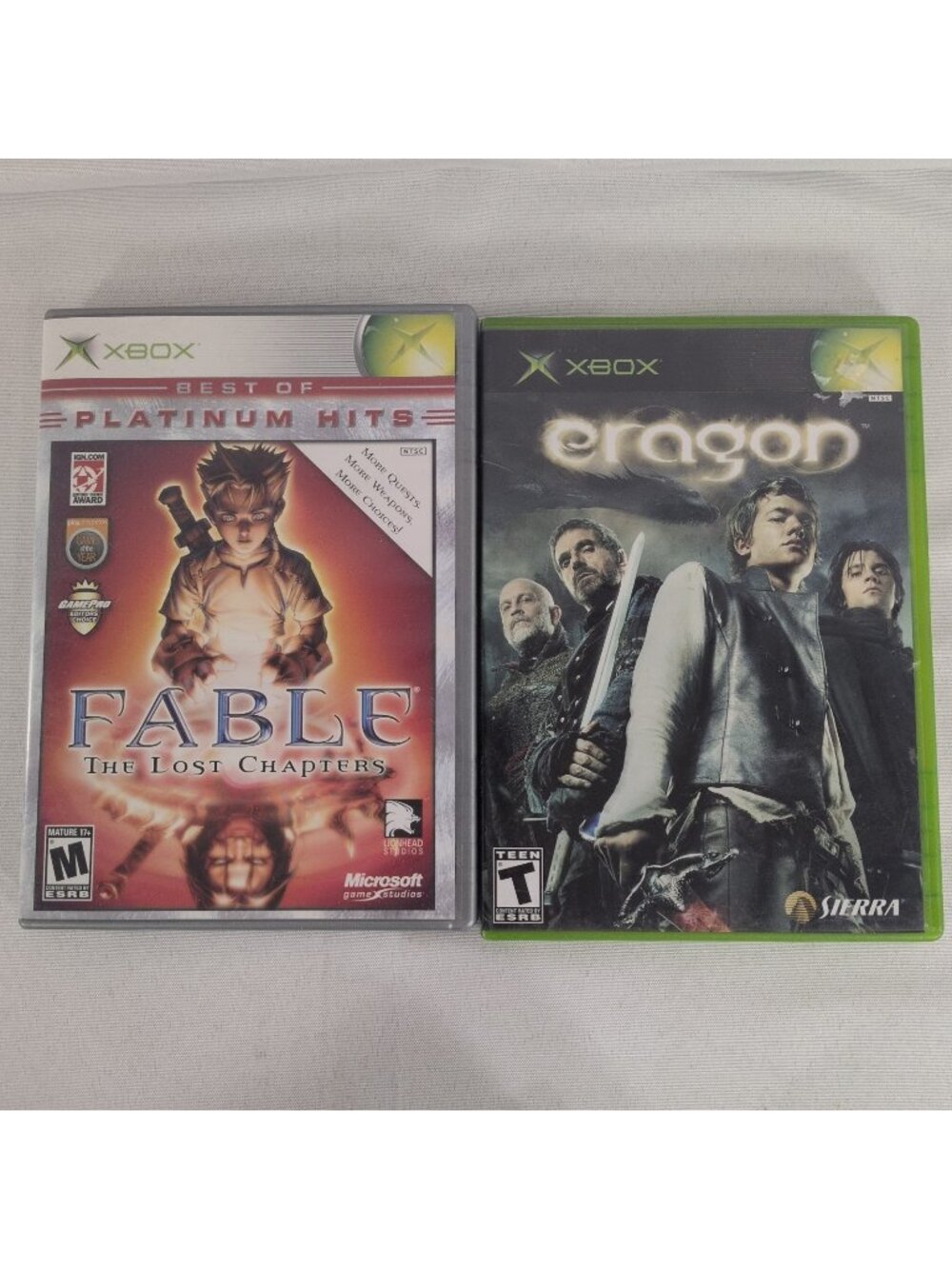 Fable The Lost Chapters Best Of Platinum Hits & Eragon Xbox CIB Manuals Untested